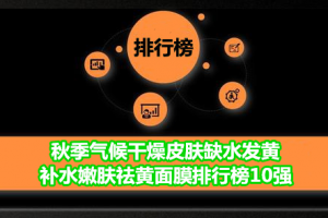 秋季气候干燥皮肤缺水发黄 补水嫩肤祛黄面膜排行榜10强